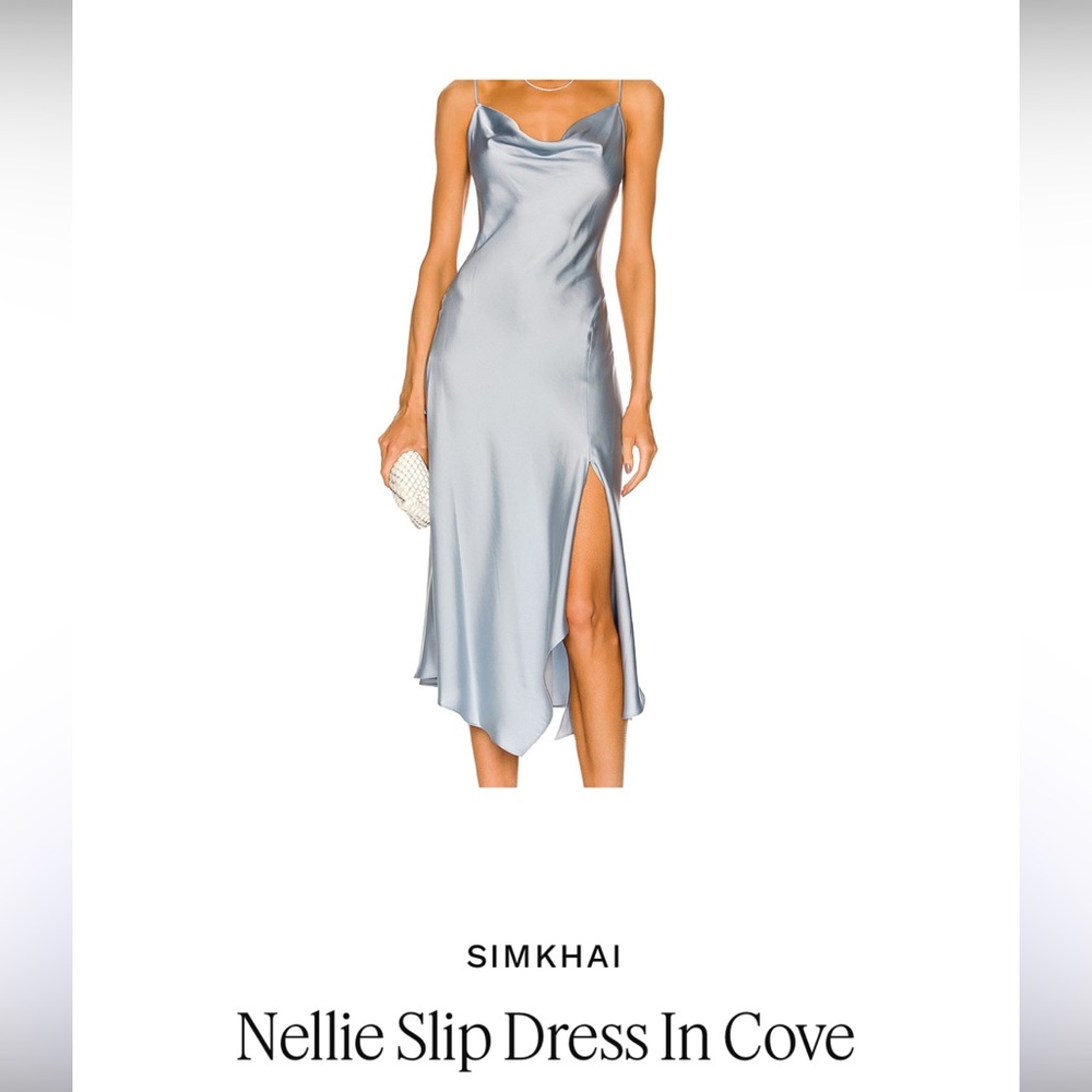 SIMKHAI Nellie Slip Midi Dress in Cove